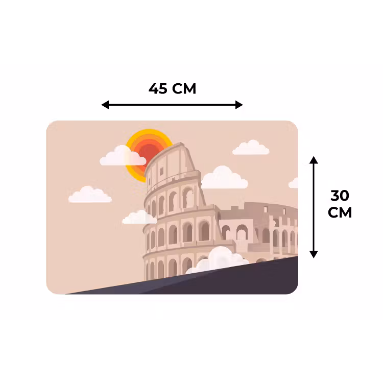 Colosseum - Zonsopgang - Rome - Architectuur - Beige Placemat vinyl groot -specs