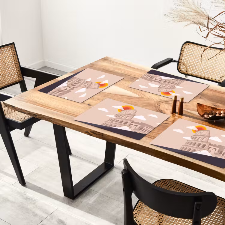 Colosseum - Zonsopgang - Rome - Architectuur - Beige Placemat vinyl groot -zzsfeer4_Kitchenyeah-website