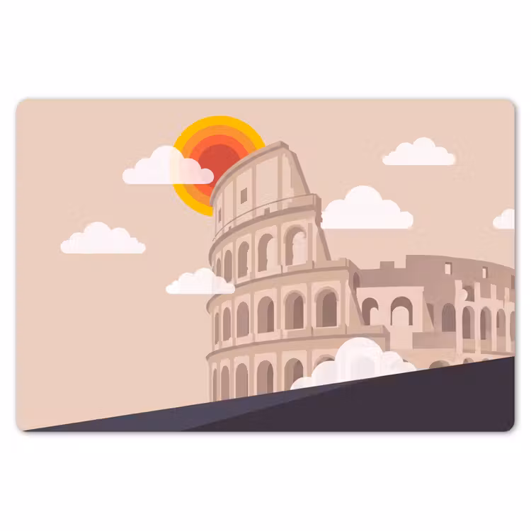 Colosseum - Zonsopgang - Rome - Architectuur - Beige Placemat vinyl groot -zzsfeer1_Kitchenyeah-website