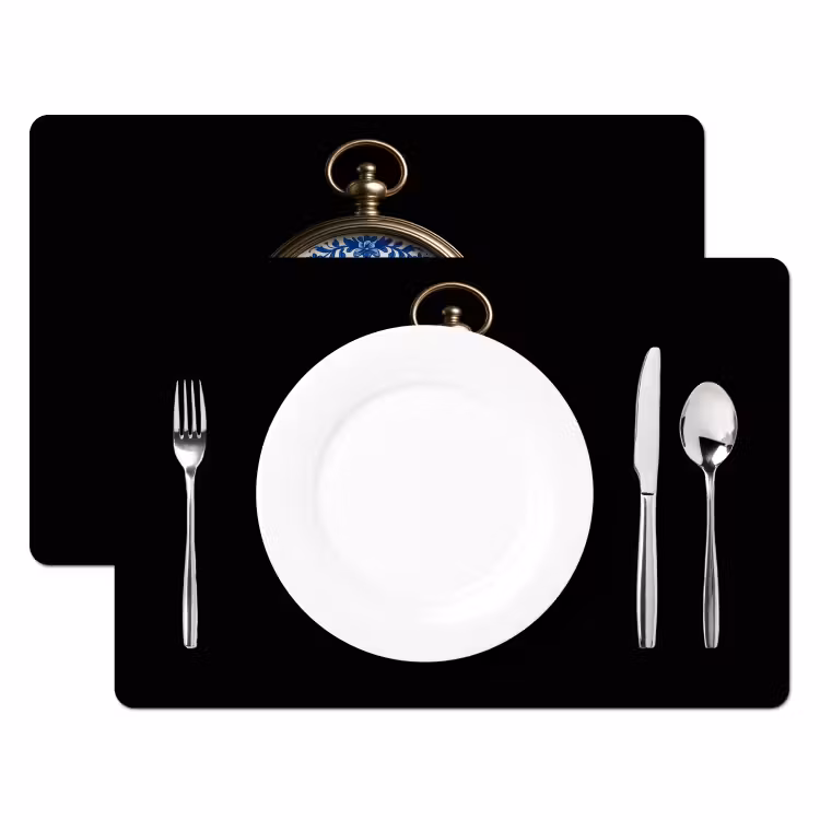 Kompas - Delfts blauw - Zwart Placemat vinyl groot -zzsfeer2_Kitchenyeah-website