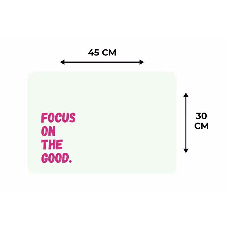 Focus on the good - Beige - Roze Placemat vinyl groot -specs