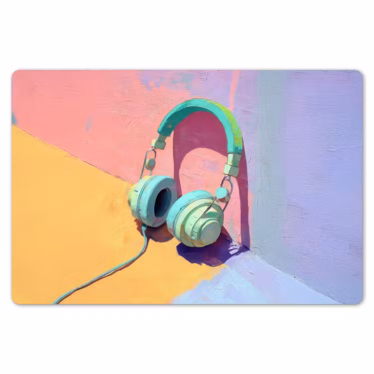 Koptelefoon - Mintgroen - Draad Placemat vinyl groot -zzsfeer1_Kitchenyeah-website