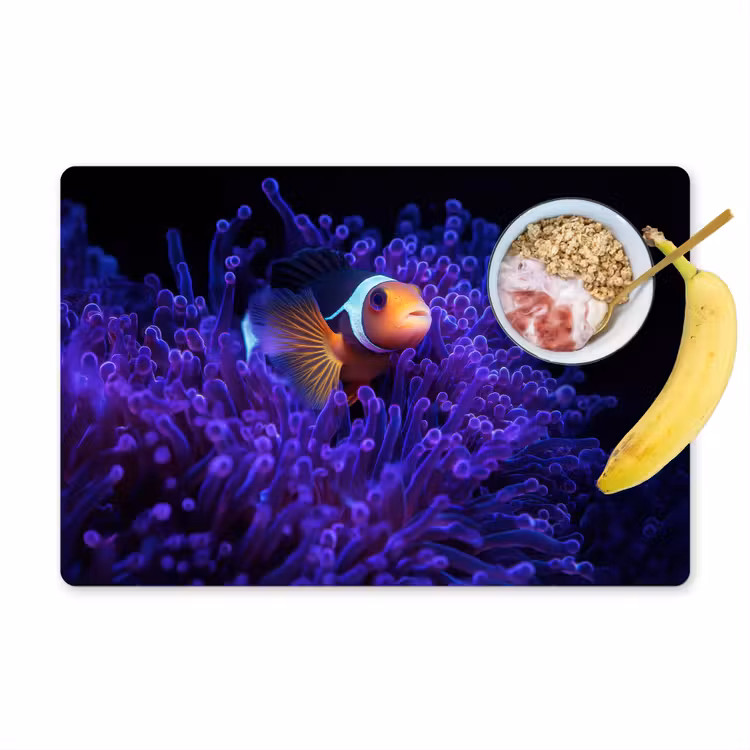 Koraal - Vis - Oranje - Zee Placemat vinyl groot -zzzproduct_Kitchenyeah-website
