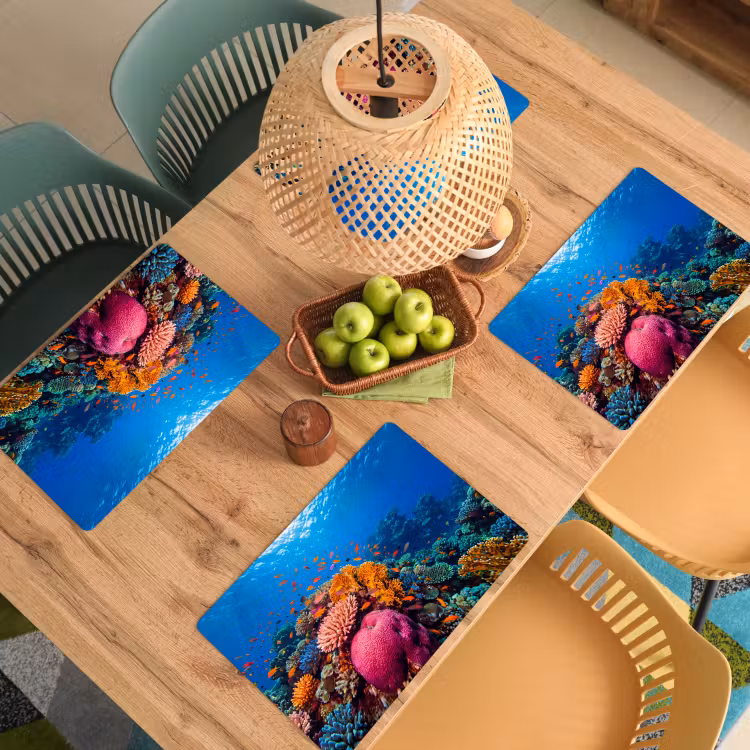 Koraal - Vissen - Oceaan - Natuur - Kleurrijk Placemat vinyl groot -zzsfeer5_Kitchenyeah-website