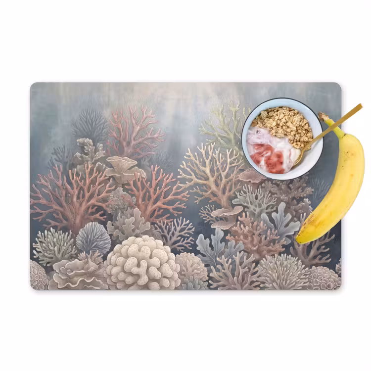 Koraal - Zeeleven - Onderwater - Illustratie - Natuur Placemat vinyl groot -zzzproduct_Kitchenyeah-website