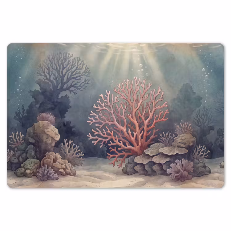 Koraal - Onderwater - Natuur - Roze Placemat vinyl groot -zzsfeer1_Kitchenyeah-website
