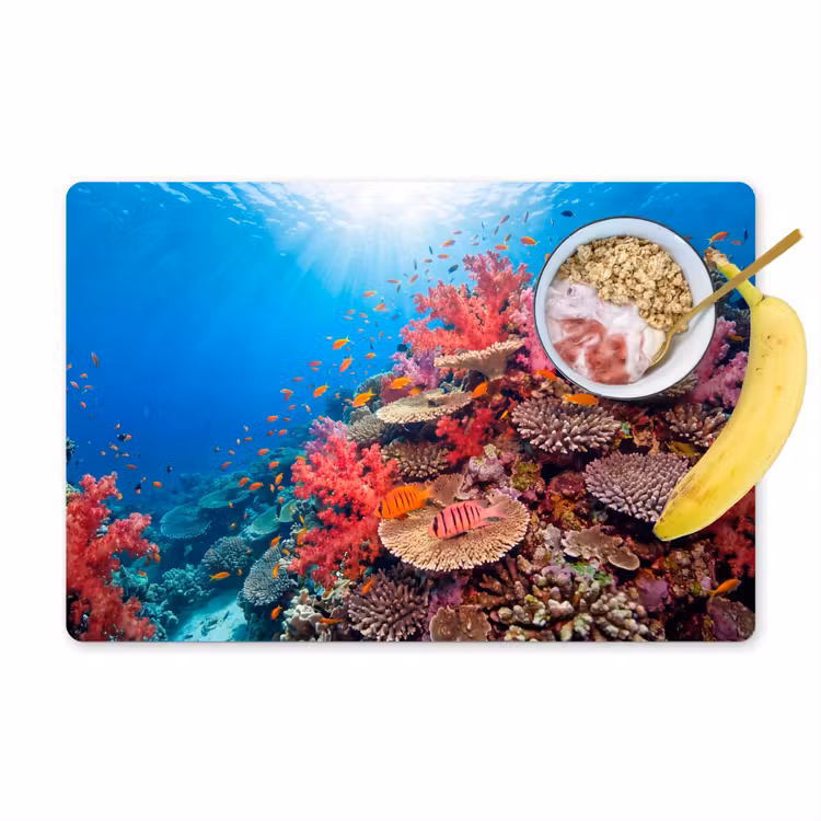 Koraalrif - Vissen - Onderwater - Tropisch - Rood Placemat vinyl groot -zzzproduct_Kitchenyeah-website