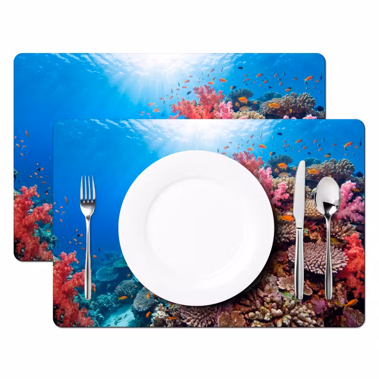 Koraalrif - Vissen - Onderwater - Tropisch - Rood Placemat vinyl groot -zzsfeer2_Kitchenyeah-website