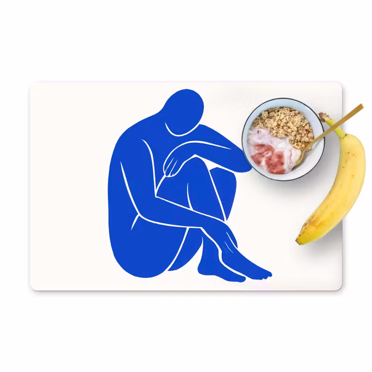 Lichaam - Abstract - Blauw Placemat vinyl groot -zzzproduct_Kitchenyeah-website