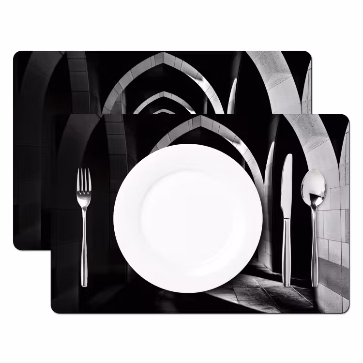 Gang - Bogen - Schaduw - Diepte Placemat vinyl groot -zzsfeer2_Kitchenyeah-website