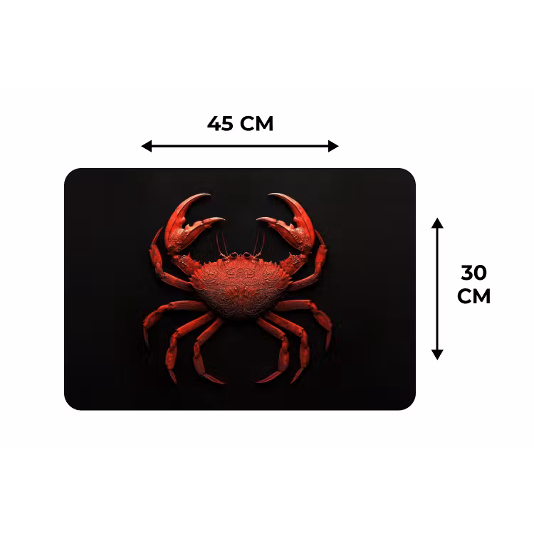 Krab - Rood - Vissen - Schaaldieren Placemat vinyl groot -specs