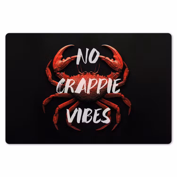 Krab - Rood - Tekst - Zwart Placemat vinyl groot -zzsfeer1_Kitchenyeah-website