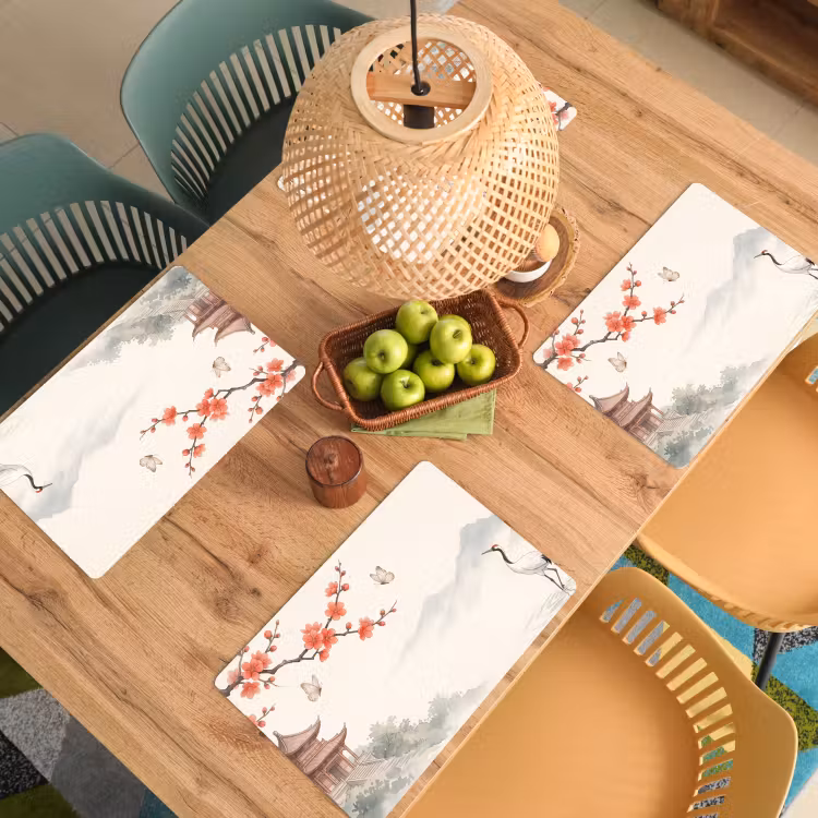 Kraanvogel - Azië - Klassiek Placemat vinyl groot -zzsfeer5_Kitchenyeah-website