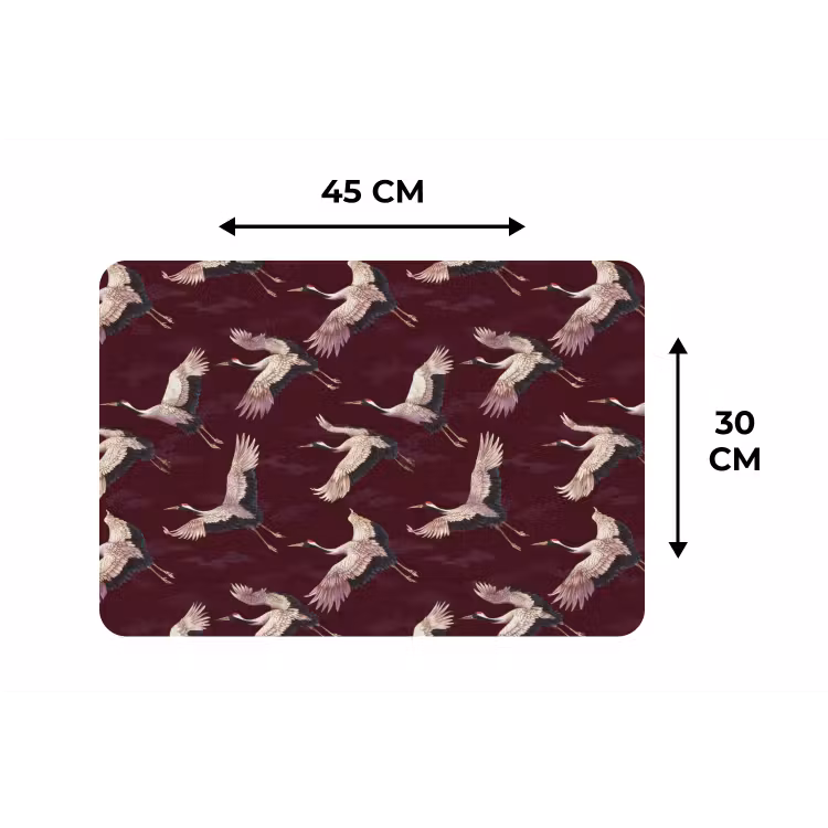 Kraanvogels - Klassiek - Bordeaux Placemat vinyl groot 368 -specs