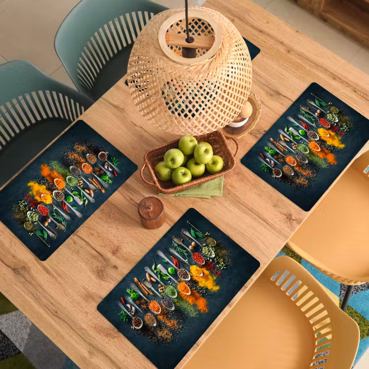 Kruiden - Specerijen - Lepels Placemat vinyl groot -zzsfeer5_Kitchenyeah-website
