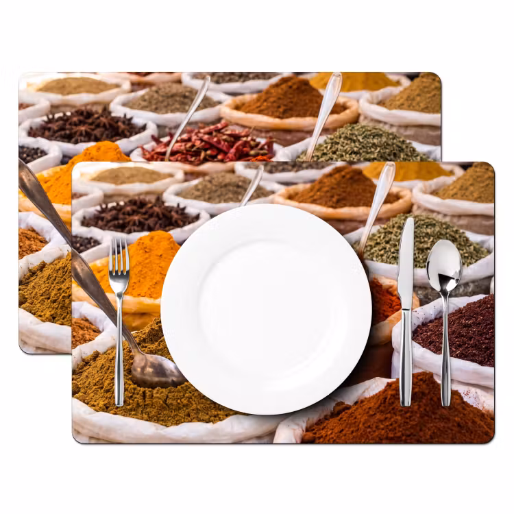 Tischset - 6 Stück - Kräuter – Markt – Essen - Kruiden - Markt - Eten Placemat vinyl groot