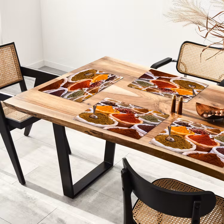 Tischset - 6 Stück - Kräuter – Markt – Essen - Kruiden - Markt - Eten Placemat vinyl groot