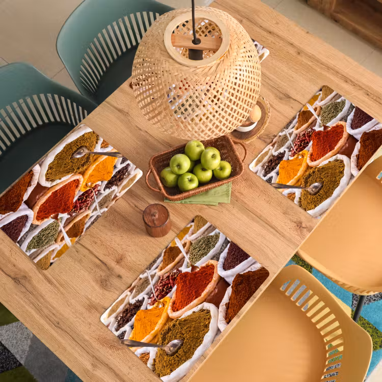 Tischset - 6 Stück - Kräuter – Markt – Essen - Kruiden - Markt - Eten Placemat vinyl groot