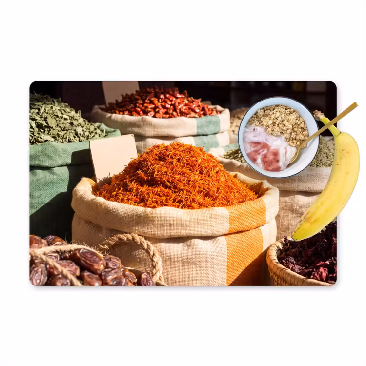 Tischset - 6 Stück - Kräuter – Markt – Farbenfroh - Kruiden - Markt - Kleurrijk Placemat vinyl groot