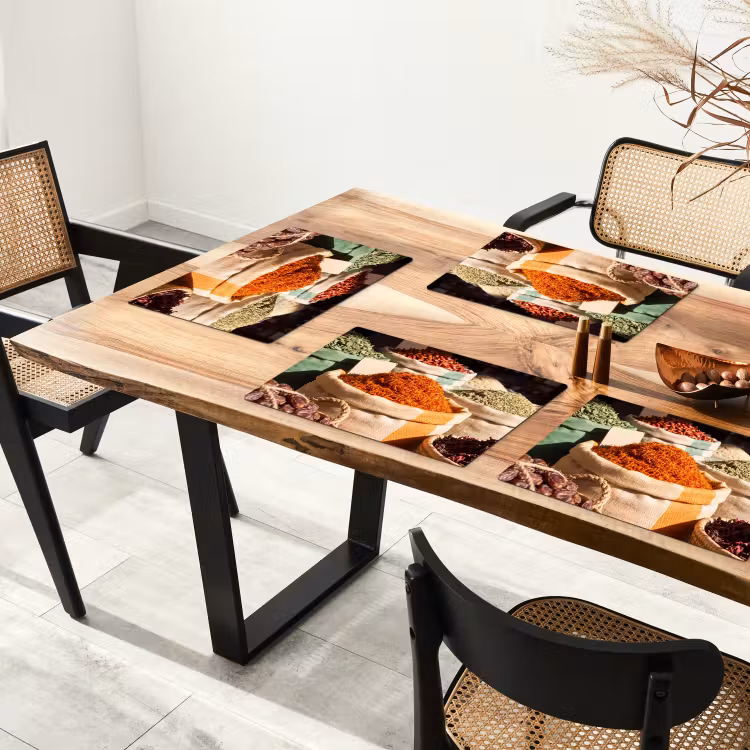 Tischset - 6 Stück - Kräuter – Markt – Farbenfroh - Kruiden - Markt - Kleurrijk Placemat vinyl groot