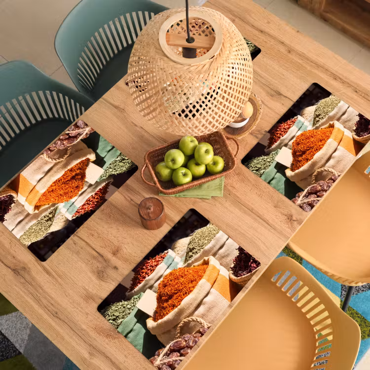 Tischset - 6 Stück - Kräuter – Markt – Farbenfroh - Kruiden - Markt - Kleurrijk Placemat vinyl groot