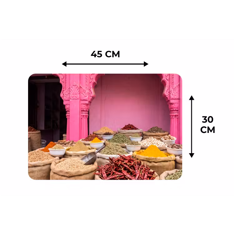 Tischset - 6 Stück - Kräuter – Markt – Rosa - Kruiden - Markt - Roze Placemat vinyl groot