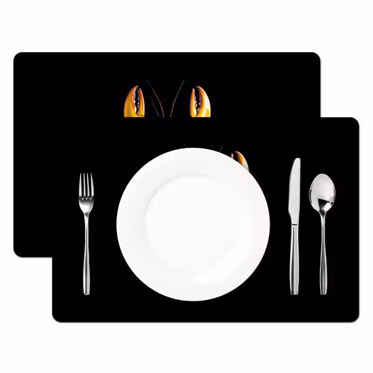 Kreeft - Geel - Stippen - Effen Placemat vinyl groot -zzsfeer2_Kitchenyeah-website