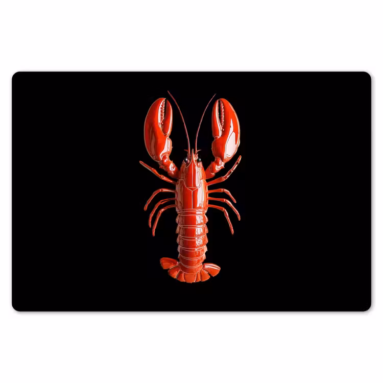 Kreeft - Glossier Rood - Zwart Placemat vinyl groot -zzsfeer1_Kitchenyeah-website