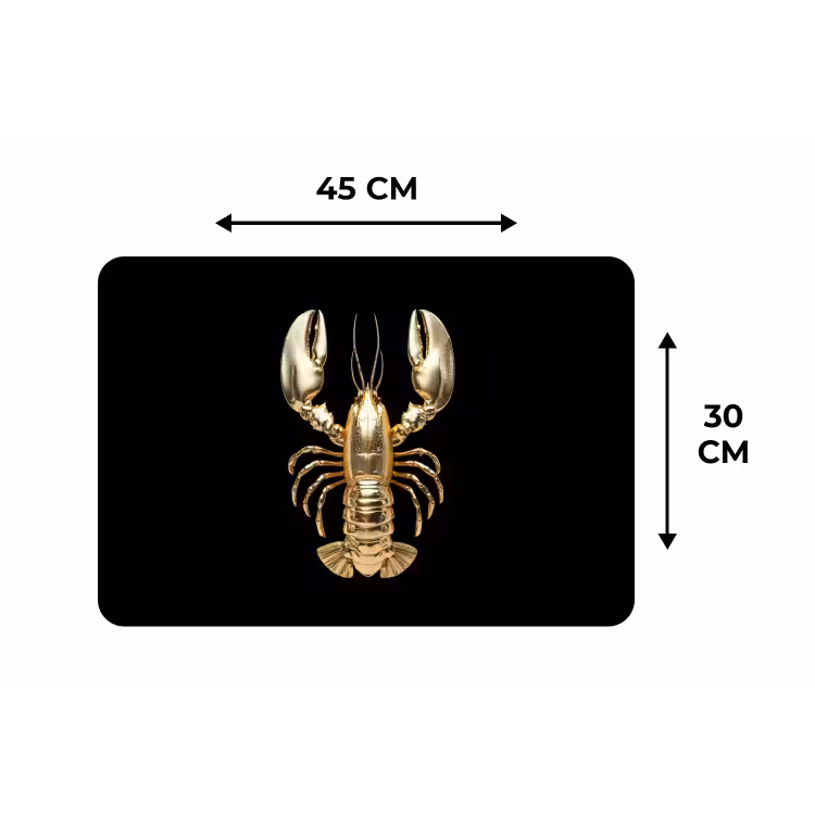 Kreeft - Goud - Textuur - Zwart Placemat vinyl groot -specs
