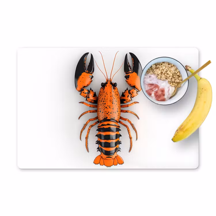 Kreeft - Zwart - Oranje - Wit - Uniek Placemat vinyl groot -zzzproduct_Kitchenyeah-website