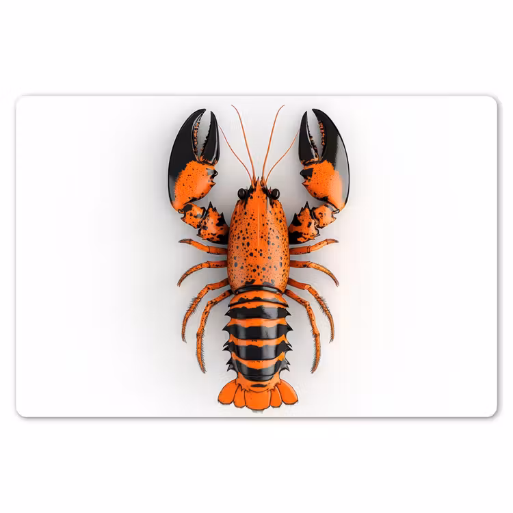 Kreeft - Zwart - Oranje - Wit - Uniek Placemat vinyl groot -zzsfeer1_Kitchenyeah-website