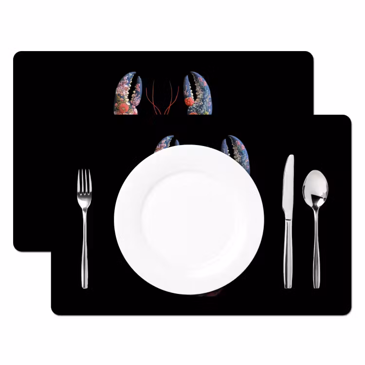 Kreeft - Borduur - Kleurrijk - Bloemen Placemat vinyl groot -zzsfeer2_Kitchenyeah-website