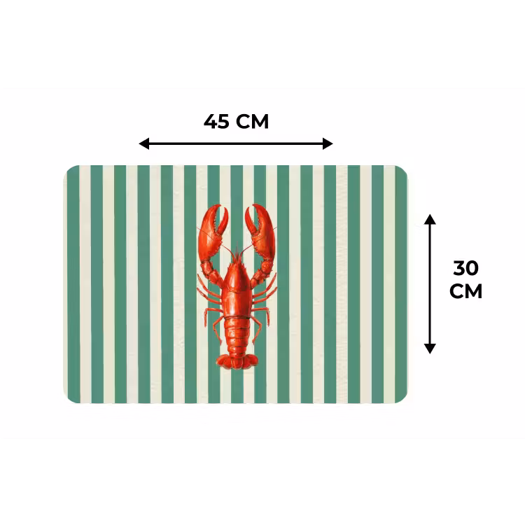 Kreeft - Strepen - Realistisch - Zomers Placemat vinyl groot -specs
