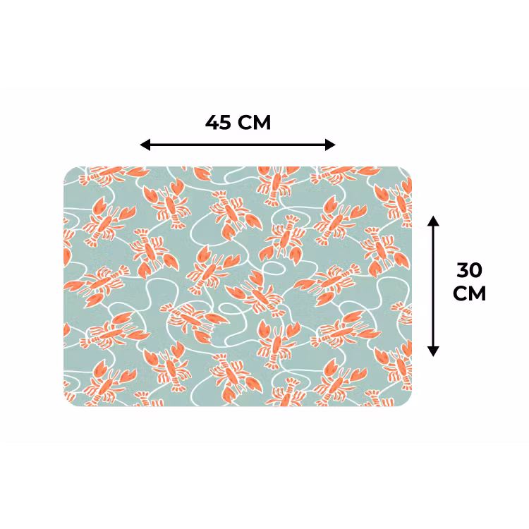 Zee - Kreeft - Groen - Oranje Placemat vinyl groot 368 -specs