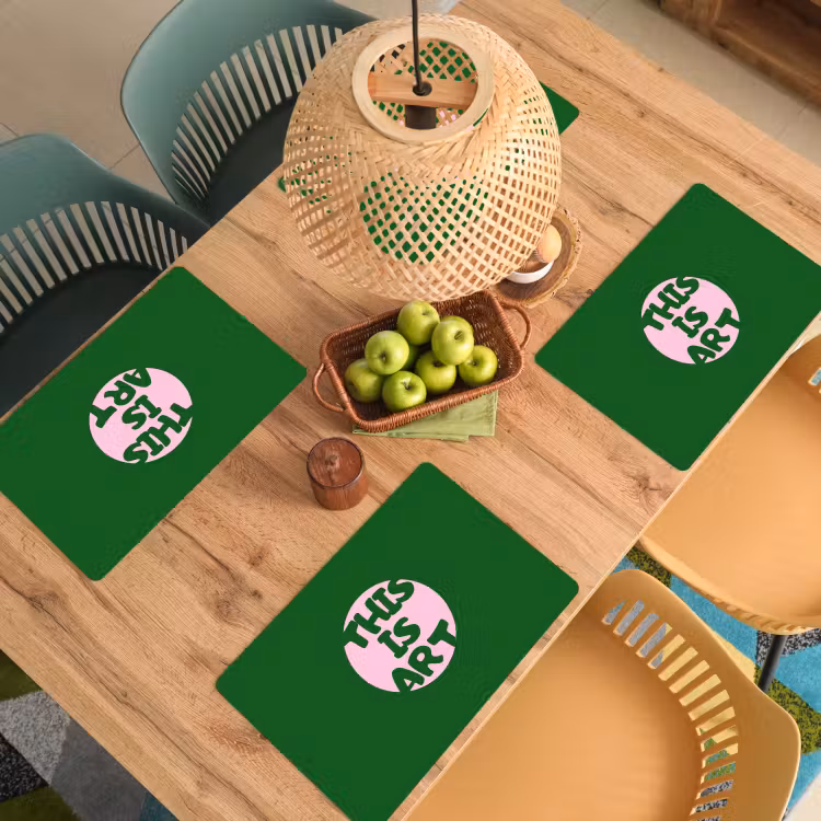 Cirkel - Roze - Tekst - Art Placemat vinyl groot -zzsfeer5_Kitchenyeah-website