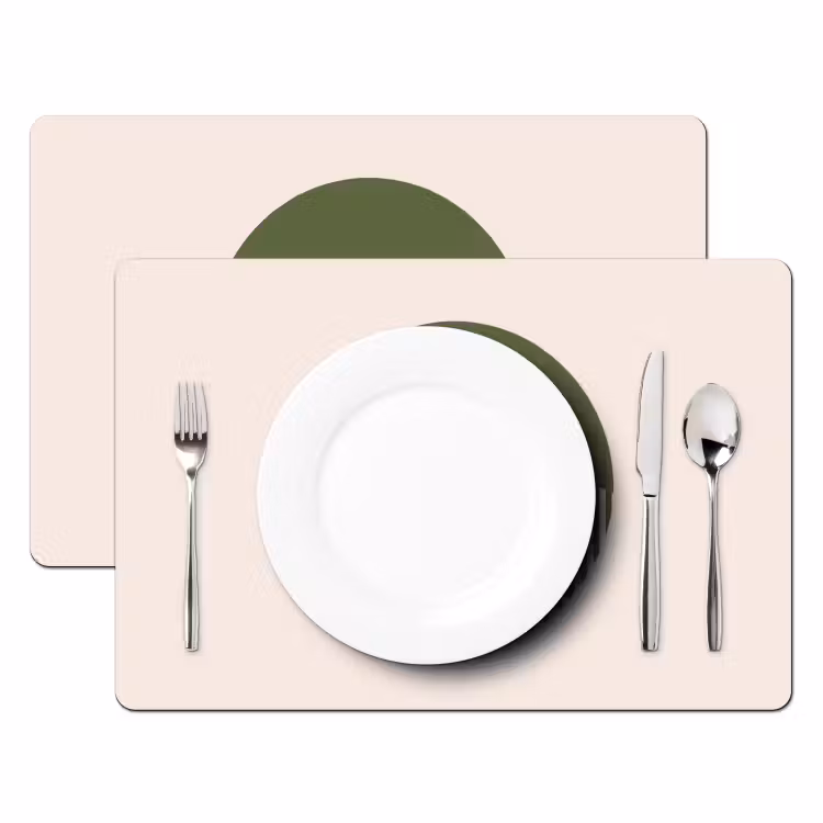 Cirkel - Strepen - Geometrisch - Abstract - Groen Placemat vinyl groot -zzsfeer2_Kitchenyeah-website