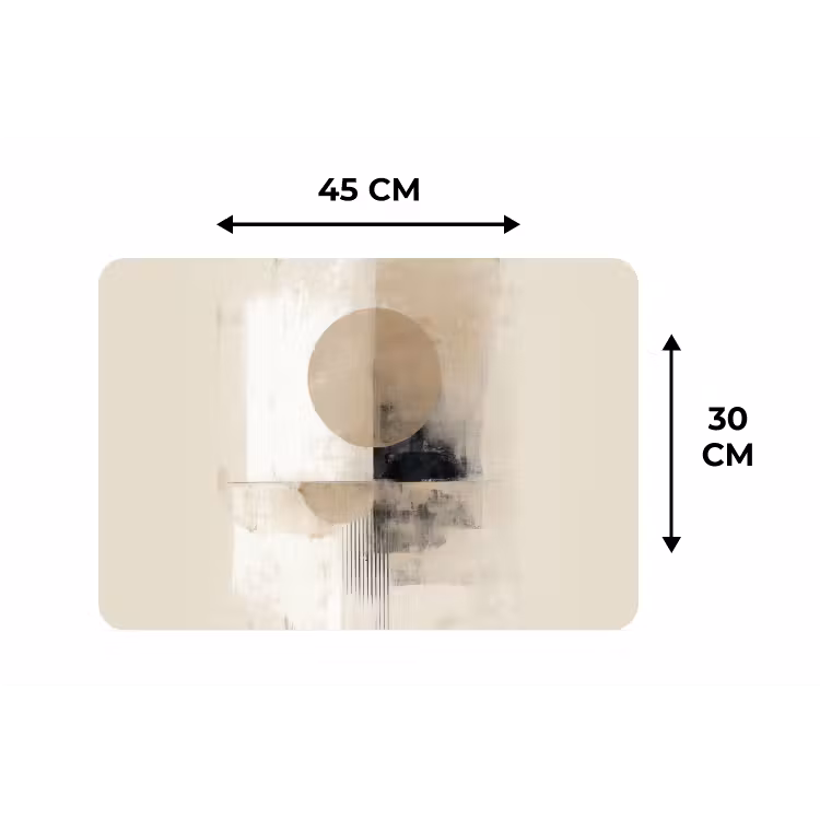 Cirkel - Compositie - Diepte - Beige Placemat vinyl groot -specs