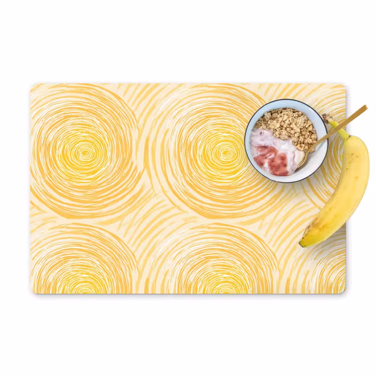 Cirkels - Abstract - Artistiek - Geel Placemat vinyl groot 368 -zzzproduct_Kitchenyeah-website