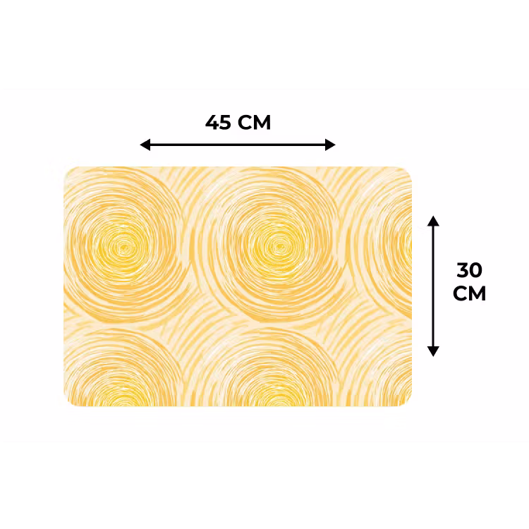 Cirkels - Abstract - Artistiek - Geel Placemat vinyl groot 368 -specs