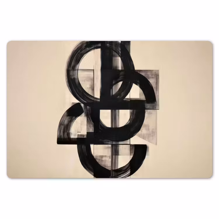 Cirkels - Lijnen - Vormen - Zwart Placemat vinyl groot -zzsfeer1_Kitchenyeah-website