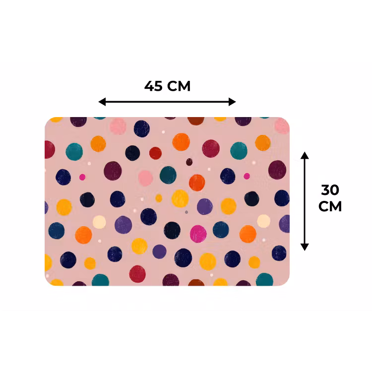 Cirkels - Patroon - Kleurrijk Placemat vinyl groot 368 -specs