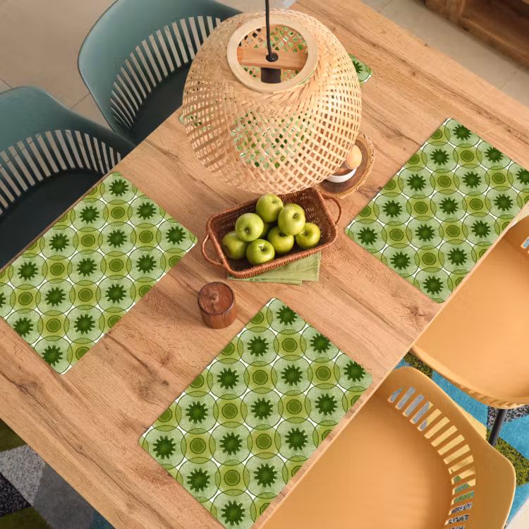 Cirkels - Patroon - Groen Placemat vinyl groot 368 -zzsfeer5_Kitchenyeah-website
