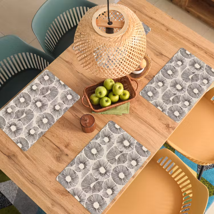 Cirkels - Patroon - Zwart Placemat vinyl groot 368 -zzsfeer5_Kitchenyeah-website