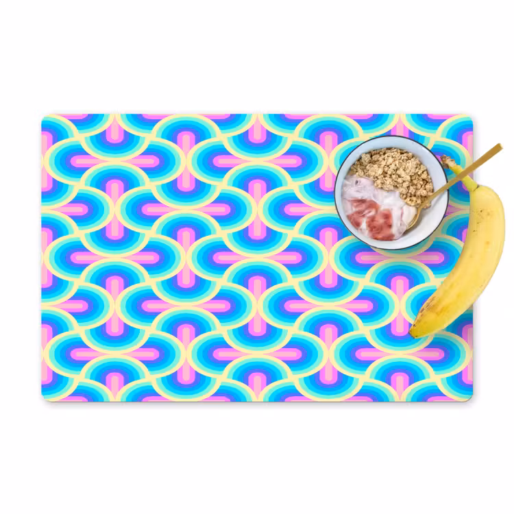 Cirkels - Neon - Bogen Placemat vinyl groot 368 -zzzproduct_Kitchenyeah-website