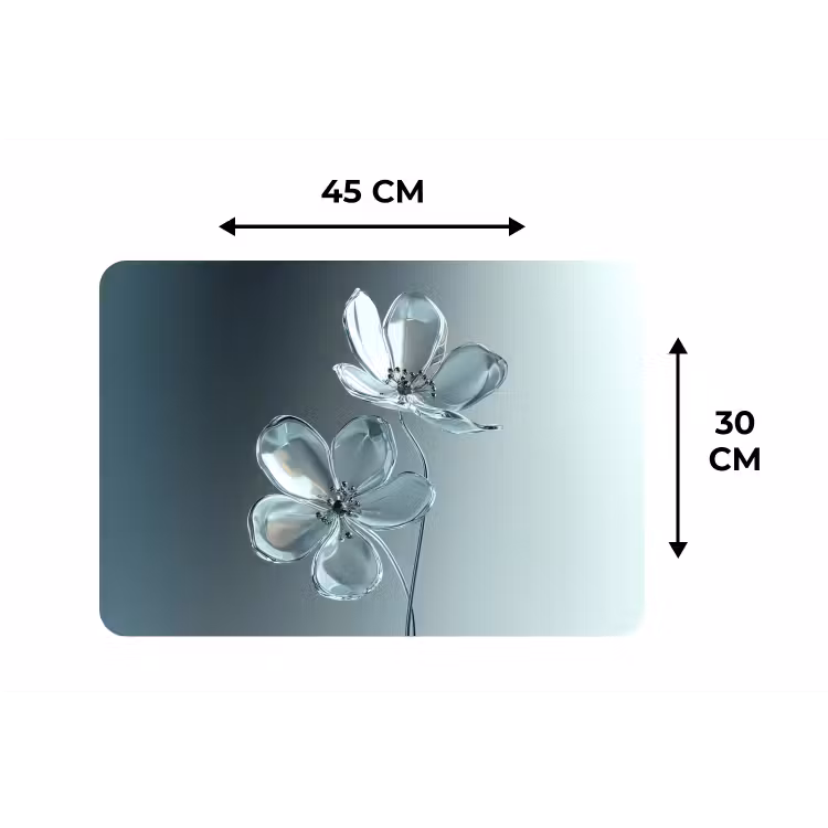 Kristal - Bloemen - Grijs Placemat vinyl groot -specs
