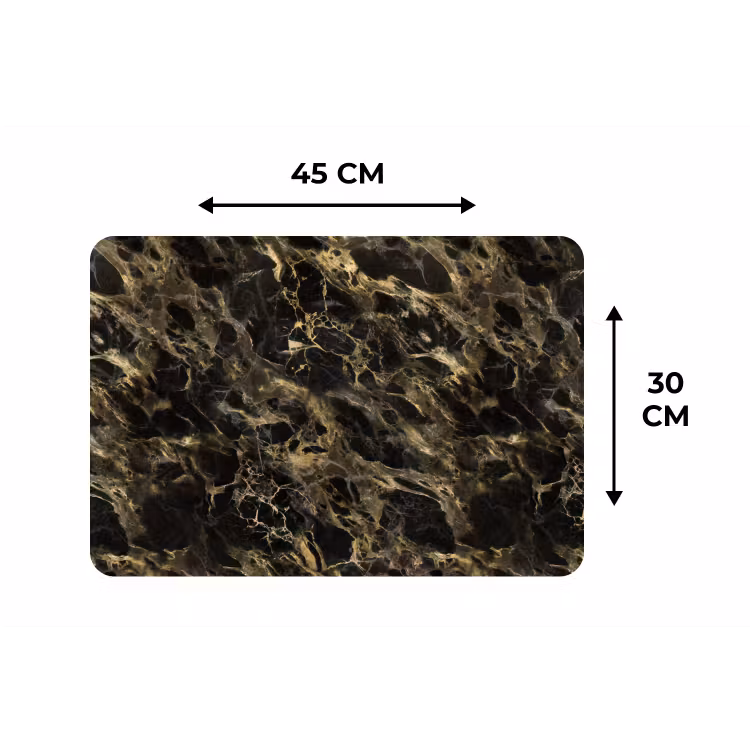 Kristal - Goud - Zwart - Marmer Placemat vinyl groot 368 -specs