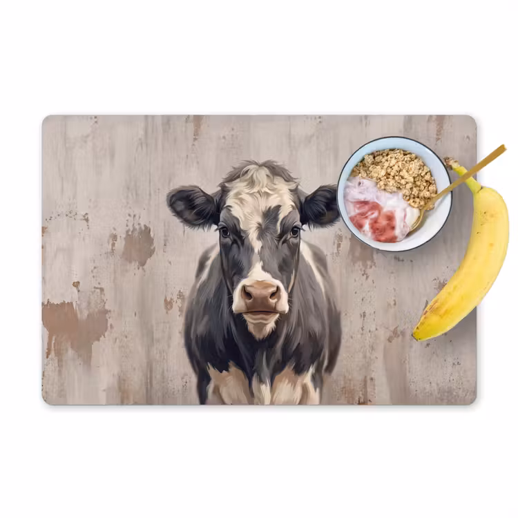 Koe - Portret - Dieren - Modern Placemat vinyl groot -zzzproduct_Kitchenyeah-website