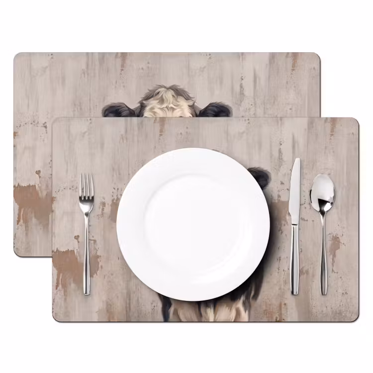 Koe - Portret - Dieren - Modern Placemat vinyl groot -zzsfeer2_Kitchenyeah-website