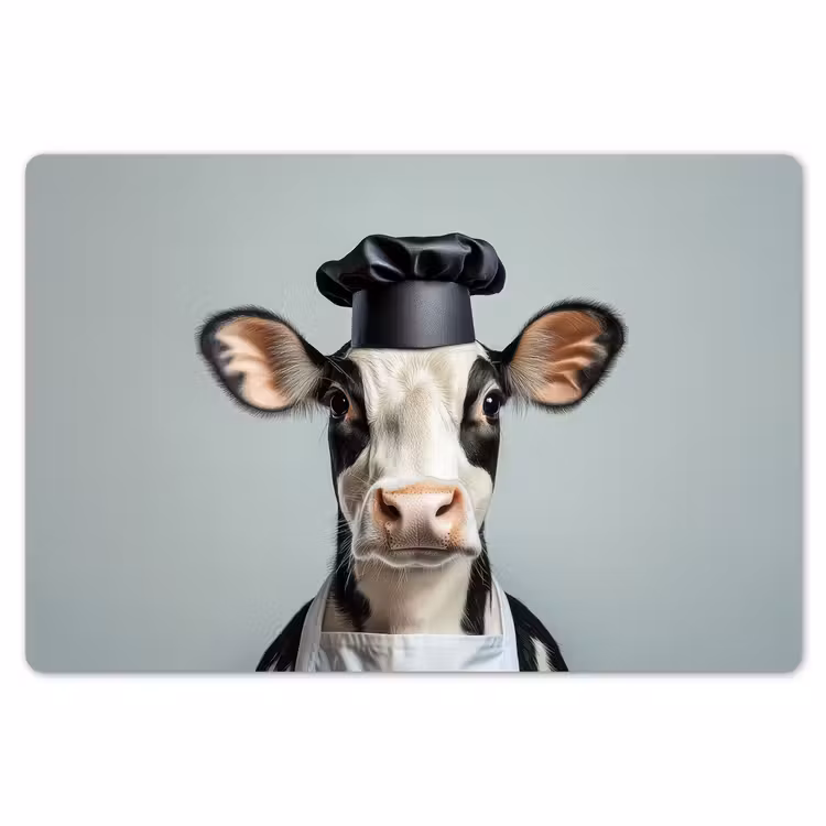 Koe - Zwart - Wit - Kok Placemat vinyl groot -zzsfeer1_Kitchenyeah-website