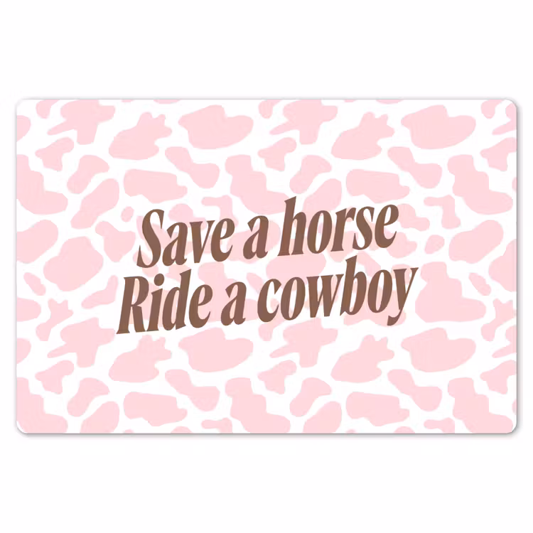 Koeienprint - Roze - Cowboy - Horse Placemat vinyl groot -zzsfeer1_Kitchenyeah-website